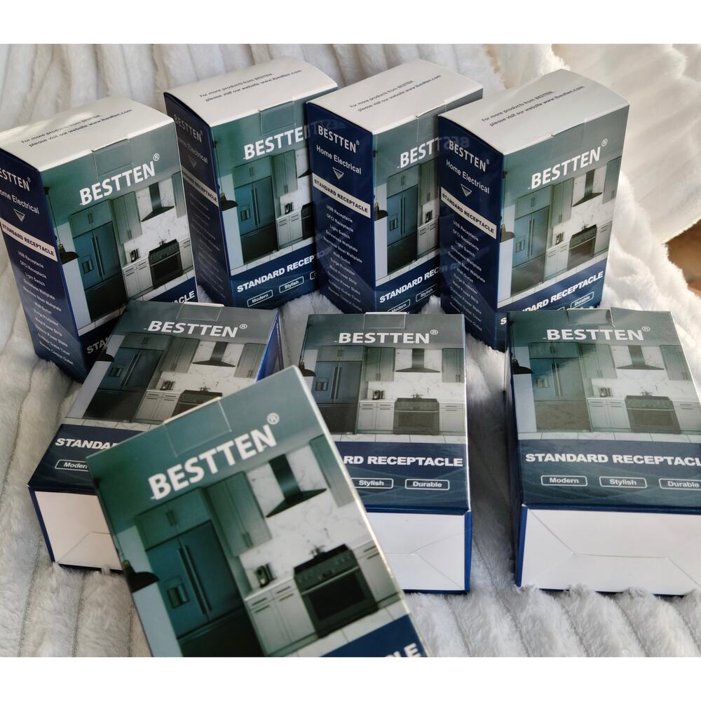 Lot of 8 Bestten 15amp Decor Wall Standard Receptacle Electrical Wall Outlet New
